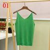 Women Knit Tank Top Sliver Thread Sexy V-neck Tops Vest Haut Fem Knitted Off White Blusa Camis for Women harajuku boho mujer