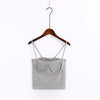 Women Knitted Bustier Crop Top Women Bust Details Elastic Tube Tank Tops Beach Cami Top