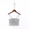 Women Knitted Bustier Crop Top Women Bust Details Elastic Tube Tank Tops Beach Cami Top