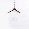 Women Knitted Bustier Crop Top Women Bust Details Elastic Tube Tank Tops Beach Cami Top