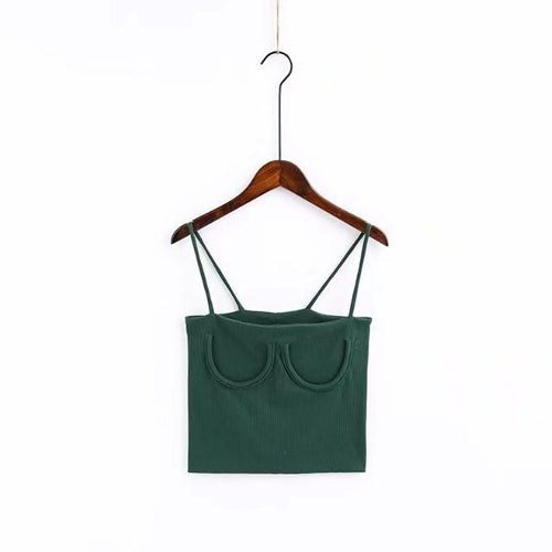 Women Knitted Bustier Crop Top Women Bust Details Elastic Tube Tank Tops Beach Cami Top