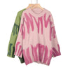 Women Knitted Sweater Vintage Green Striped Print Sweater Oversized Pullovers Winter Streetwear Long Sweaters Tie Dye Outerwear