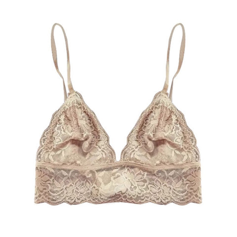 Women Lace Bra Wire Vest Bustier Sheer Camisole Top Seamless Transparent Cup Wireless Bras Lingerie Tops