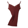 Women Lace Camis 70%Real Silk 30%Cotton Lace Camisoles Spandex knits Soft Basic shirt 2022 New Vest Solid colors