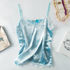 Women Lace Camisoles Sexy V neck 100% Silk Velvet Camis 2022 Fall Winter Bottoming shirt Black Wine