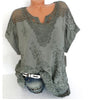 Women Lace Patchwork Blouse Shirt Casual Tops Sexy Short Sleeve Blouse Ladies Summer Hollow Out Elegant Blouses Plus size 5xl