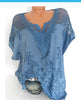 Women Lace Patchwork Blouse Shirt Casual Tops Sexy Short Sleeve Blouse Ladies Summer Hollow Out Elegant Blouses Plus size 5xl