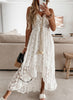 Women Lace Strap Dress Sleeveless V-neck Hollow Out White Sexy Beach Braid Tassel Long Dresses Party Evening Clothing Lady