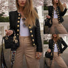 Women Ladies Button Long Sleeve Blazer Jacket Coat Outwear Short Coat Biker Casual Tops Blazer Long Sleeve Open Stitch Slim Coat