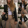 Women Ladies Button Long Sleeve Blazer Jacket Coat Outwear Short Coat Biker Casual Tops Blazer Long Sleeve Open Stitch Slim Coat