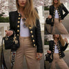 Women Ladies Button Long Sleeve Blazer Jacket Coat Outwear Short Coat Biker Casual Tops Blazer Long Sleeve Open Stitch Slim Coat
