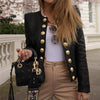 Women Ladies Button Long Sleeve Blazer Jacket Coat Outwear Short Coat Biker Casual Tops Blazer Long Sleeve Open Stitch Slim Coat