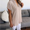 Women Ladies Short Sleeve Casual Shirt Tops Summer Chiffon BlouseJUL31