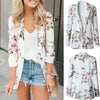 Women Lady Long Sleeve Slim Blazer Floral Printed Female Suit Coat Work Office Lady Jacket Formal Top Blazers Open Front Outwear