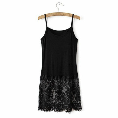 Women Lady Sexy Long Camis Casual Solid Black White Cotton Undershirt Camisole Top Summer New Underdress Fashion Tops 904-730