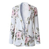 Women Lady Slim Floral Blazer Coats Autumn Long Sleeve Work Jacket Eleghant Office Ladies Lapel Flowers Cardigan