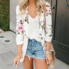 Women Lady Slim Floral Blazer Coats Autumn Long Sleeve Work Jacket Eleghant Office Ladies Lapel Flowers Cardigan