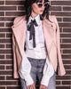 Women Lantern Sleeve Blouse office Lady Shirt Bow Ruffles Tie Blouse Loose Tops Button Casual Shirts