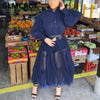 Women's Lantern Sleeve Elegant Patchwork Shirt Dress Classy Office Workwear