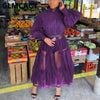 Women's Lantern Sleeve Elegant Patchwork Shirt Dress Classy Office Workwear