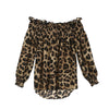 Women Leopard Print Long Sleeve Off Shoulder Loose Shirts Casual Blouse Tops Women Clothes