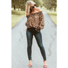 Women Leopard Print Long Sleeve Off Shoulder Loose Shirts Casual Blouse Tops Women Clothes
