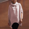 Women Linen Blouse 2022 Celima Cowl Neck Autumn Pullover Asymmetric Hem Tunic Top Shirt Ladies Solid Blusa Femininas Vestidos