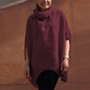 Women Linen Blouse 2022 Celima Cowl Neck Autumn Pullover Asymmetric Hem Tunic Top Shirt Ladies Solid Blusa Femininas Vestidos