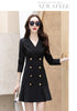 Women Long Blazer Spring Autumn Formal Blazers Mini Dress Double Breasted Lady Office Work Suit Coat Slim Women Blazer Femme