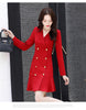 Women Long Blazer Spring Autumn Formal Blazers Mini Dress Double Breasted Lady Office Work Suit Coat Slim Women Blazer Femme