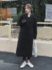 Women Long Blazers Solid Color Notched Loose Coats For Office Lady Casual Outwear Clothing 2023 Autumn  H356