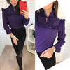 Women Long Sleeve Blouse Temperament Frenulum Ladies Chiffon Blouses Solid Colours Ladies Tops Clothing Shirts