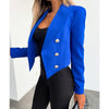 Women Long Sleeve Cropped Blazer Double Breasted Casual Streetwear Short Coat High Street Female Blazers