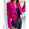 Women Long Sleeve Cropped Blazer Double Breasted Casual Streetwear Short Coat High Street Female Blazers