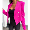 Women Long Sleeve Cropped Blazer Double Breasted Casual Streetwear Short Coat High Street Female Blazers