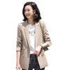 Women Loose College Solid Double-Breasted Sweet Korean Long Sleeve Simple Classic Outerwear Chic Slim Casual Tops
