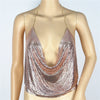 Women Metal Sequins Sexy Wrapped Chest,Halter Back Deep V Exposed Umbilical All-Match Vest Camisole Street Fashion Woman Top