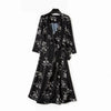 Women Midi Dress One Piece Wrap Floral Printed Lace-up V-neck Female Robes 2022 Spring New