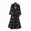 Women Midi Dress One Piece Wrap Floral Printed Lace-up V-neck Female Robes 2022 Spring New