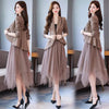 Women Net Skirt Suits Office Lady Suit Lady Uniform Formall Skirt And Suits Jacket 2 Piece Set Plus Size Women Blazer Skirt Set
