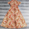 Women Summer Retro Print Linen Dress