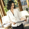 Women Summer Small Blazer Coat Women Black White Blazer Cool Half Sleeve OL Slim  Outerwear Female