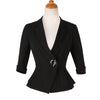 Women Summer Small Blazer Coat Women Black White Blazer Cool Half Sleeve OL Slim  Outerwear Female