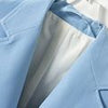 Women Notched Collar Office Wear Blue Blazer Coat 2023 Early Autumn Single Button Lady OL Back Slit Jacket Top