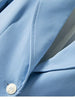 Women Notched Collar Office Wear Blue Blazer Coat 2023 Early Autumn Single Button Lady OL Back Slit Jacket Top
