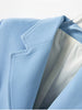 Women Notched Collar Office Wear Blue Blazer Coat 2023 Early Autumn Single Button Lady OL Back Slit Jacket Top