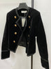 Women Notched Collar Short Jacket Coat 2023 Autumn Winter Double Breasted Suit Female Velvet Black Slim Outwear