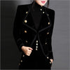 Women Notched Collar Short Jacket Coat 2023 Autumn Winter Double Breasted Suit Female Velvet Black Slim Outwear