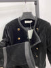 Women Notched Collar Short Jacket Coat 2023 Autumn Winter Double Breasted Suit Female Velvet Black Slim Outwear