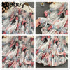 Women Off Shoulder Strap Dress Slash Neck Puff Sleeve Wide Leg Jumpsuits Summer Bohemian Print Vacation Short Playsuit